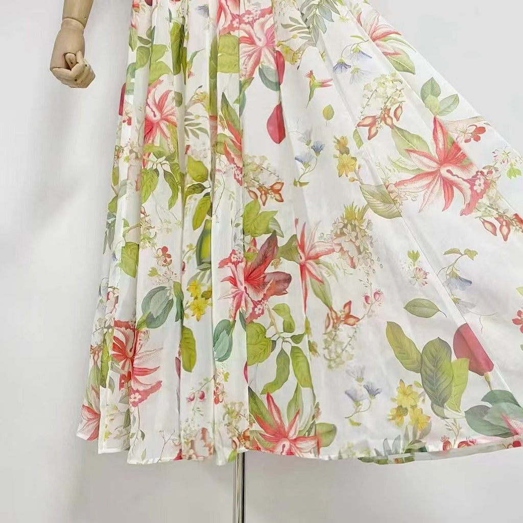 Multicolor Floral Print Fauna Gazar Gown Avalabel