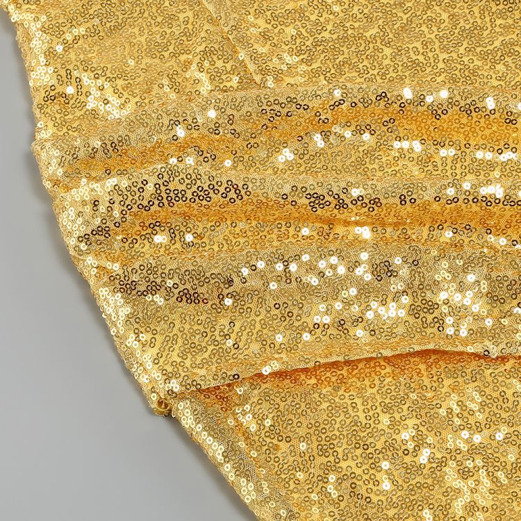 Hedwig Sequin Pleated Strapless Mini Dress in Gold Avalabel