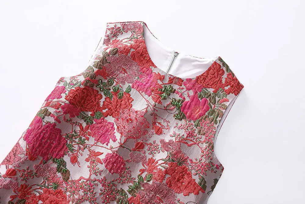hilary multicolor floral embroidery sleeveless mini dress Avalabel