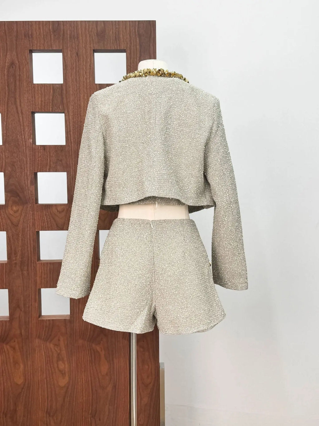evangeline Sequin Jacket in apricot Avalabel