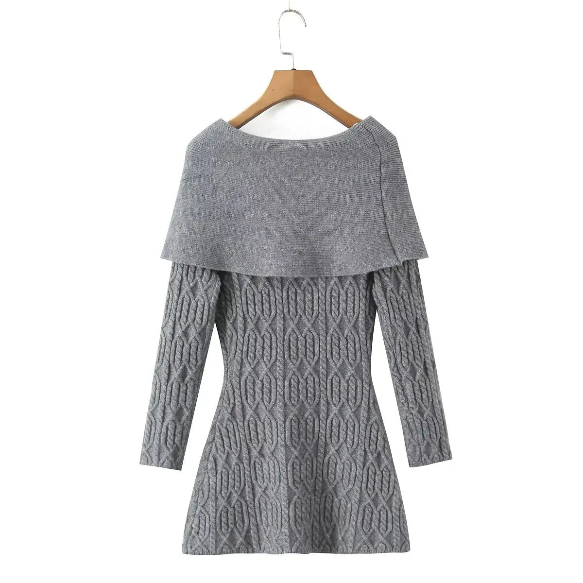 gwendolyn Off Shoulder Knit Mini Dress - Grey Avalabel