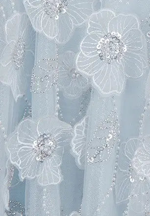 Tutu Light Blue Sleeveless Flower Diamond Short Doll Dress Avalabel