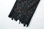 Hermosa Bow Strap Embroidered Lace Maxi Dress in black Avalabel