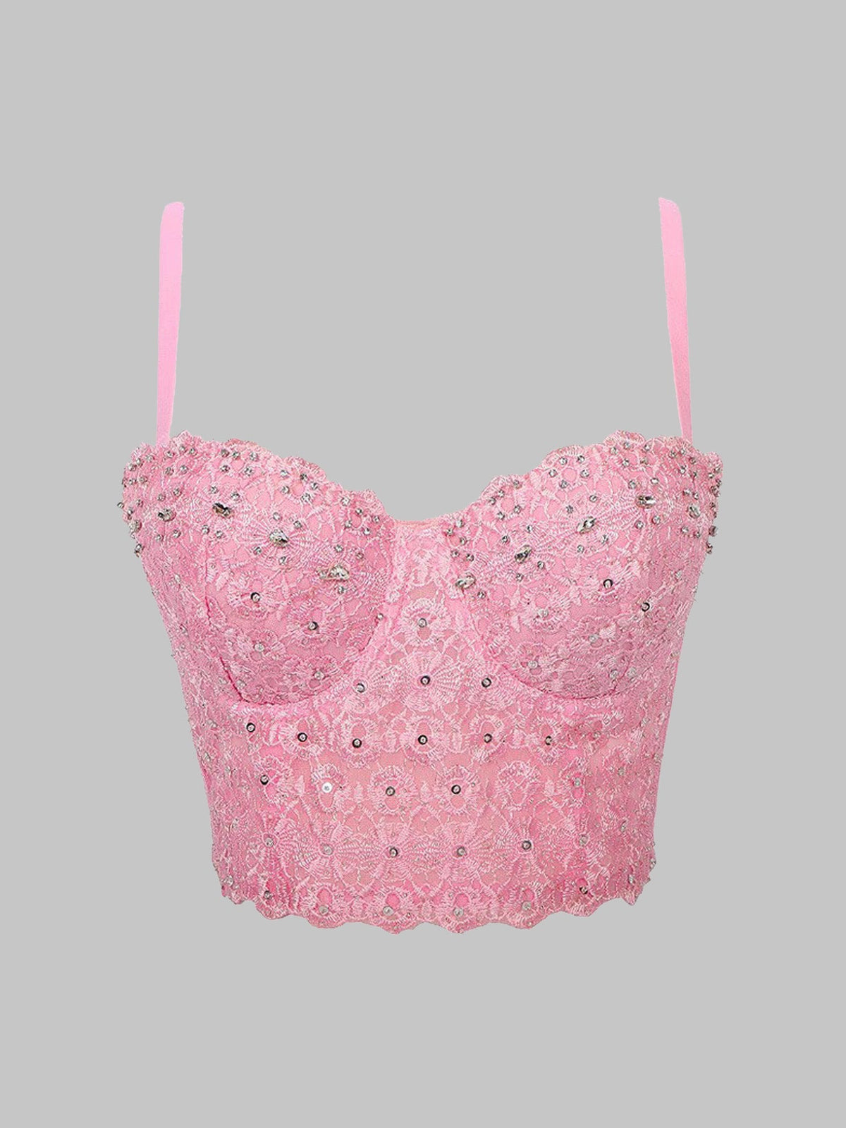 Calista Skin Tone High-end Embroidered Rhinestone-Encrusted Boning Corset Avalabel