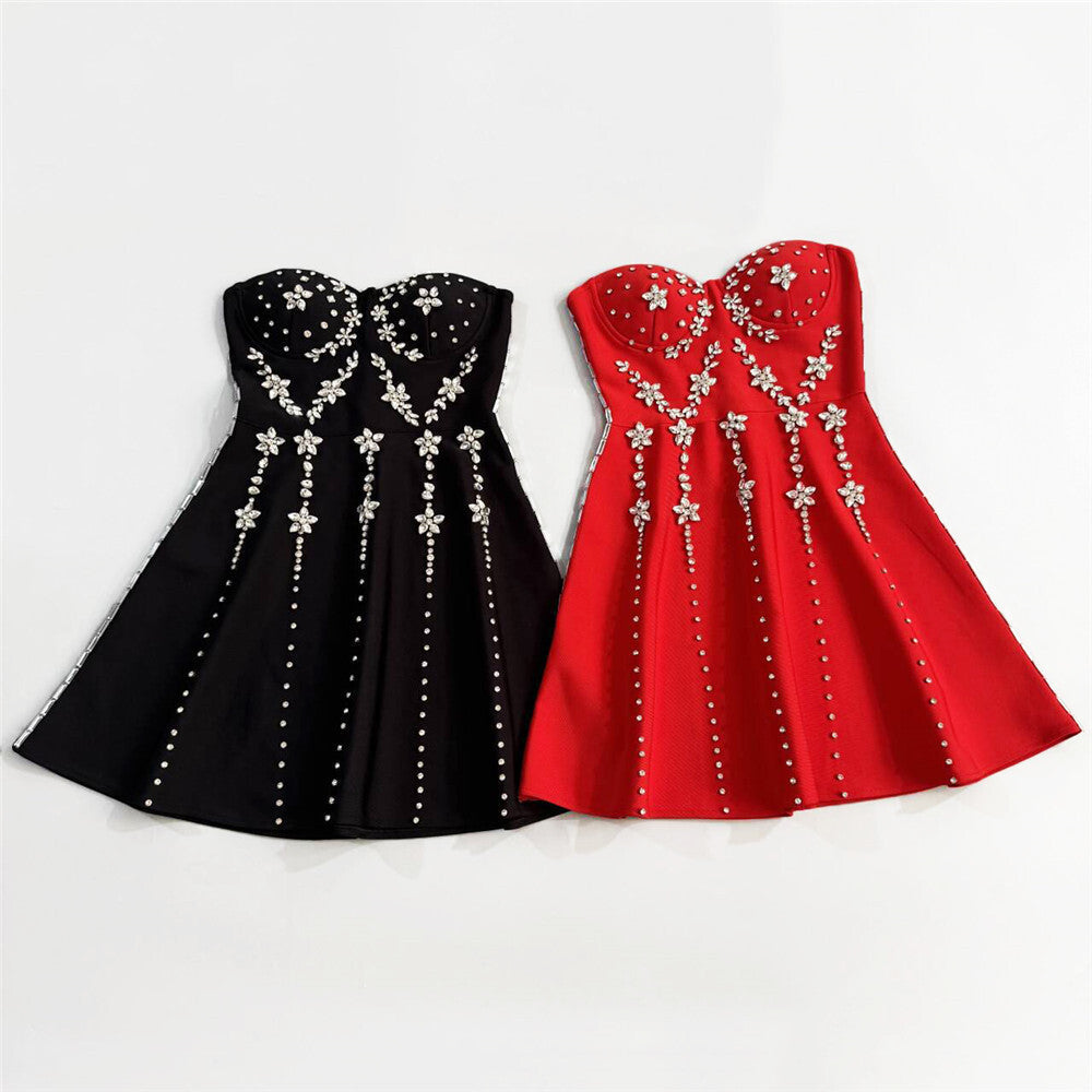julie Strapless Diamond Bandage Mini Dress Avalabel