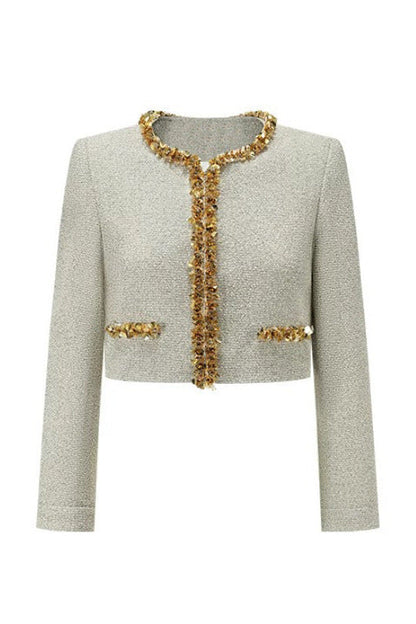 evangeline Sequin Jacket in apricot