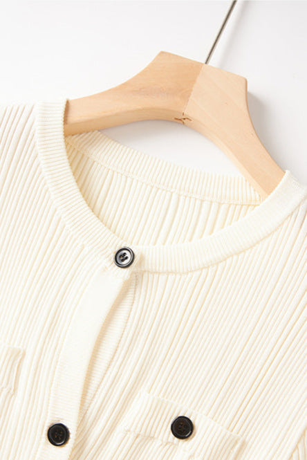 Caroline Asymmetric Knit Midi Dress in Beige Avalabel