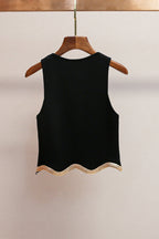 Black Cropped Jumper with Chain Detail Avalabel