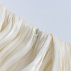 Cornelia Apricot Pleated Draped Mini Dress Avalabel