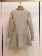 phoenix Gold Crystal Trim Knit Mini Dress Avalabel