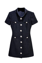 tabitha Boucle Collared tweed Mini Dress in black Avalabel
