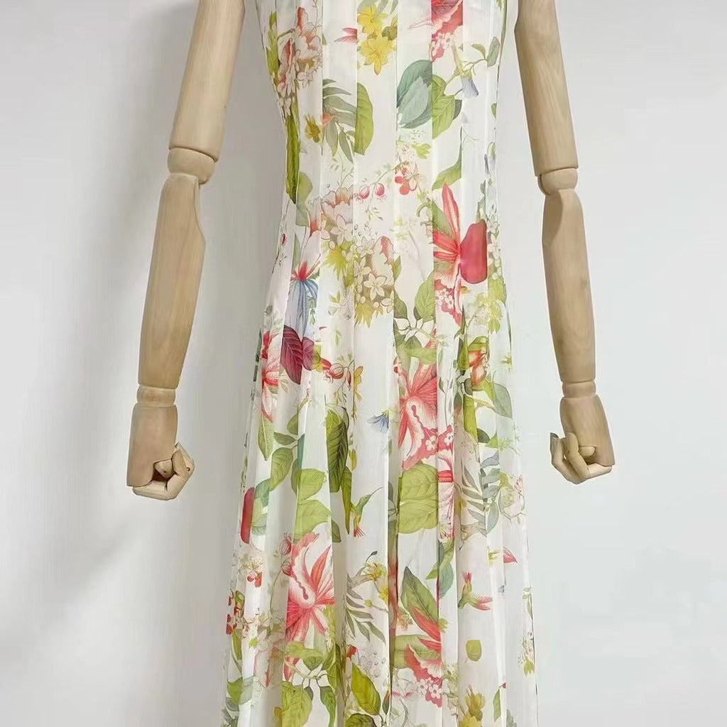 Multicolor Floral Print Fauna Gazar Gown Avalabel