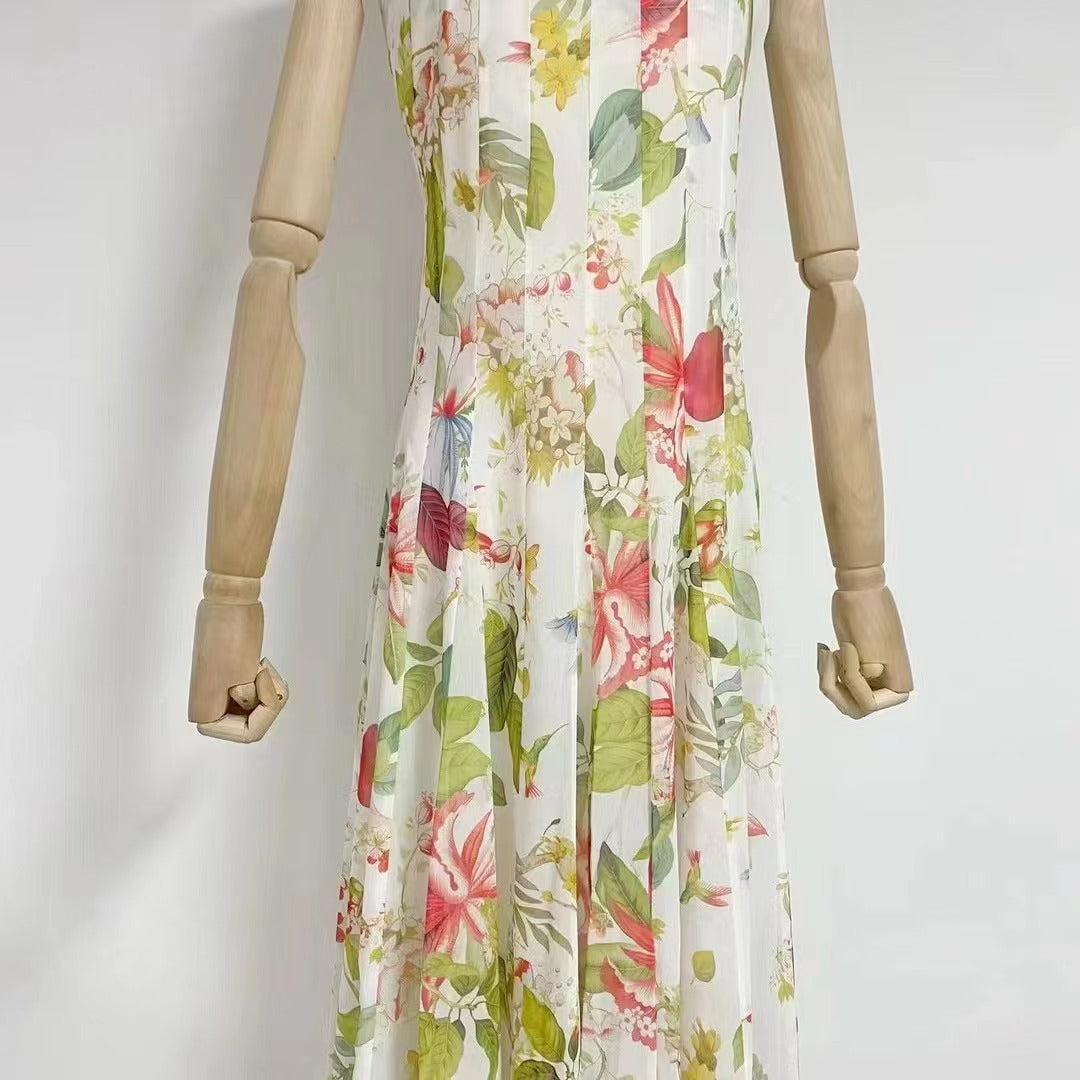 Multicolor Floral Print Fauna Gazar Gown Avalabel