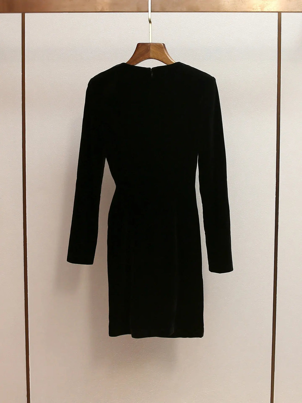 yvette black Velvet Embellished Mini Dress Avalabel