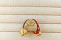 retro Enamel gold- red earring Avalabel