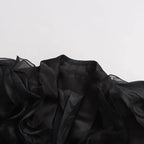 ashley Ruffle embellished Blazer in black Avalabel