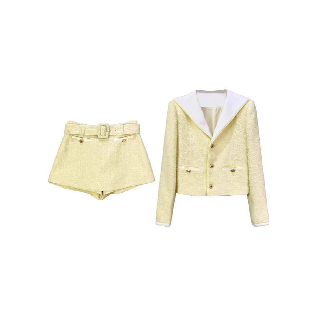 sigrid Boucle Skort in Yellow Avalabel