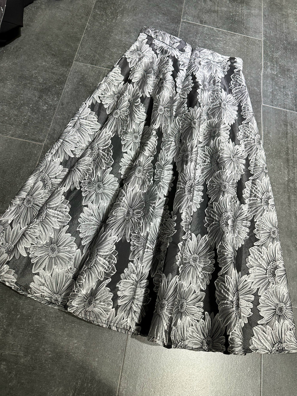 jacquard high waist A-line midi skirt Avalabel