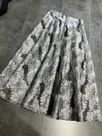 jacquard high waist A-line midi skirt Avalabel