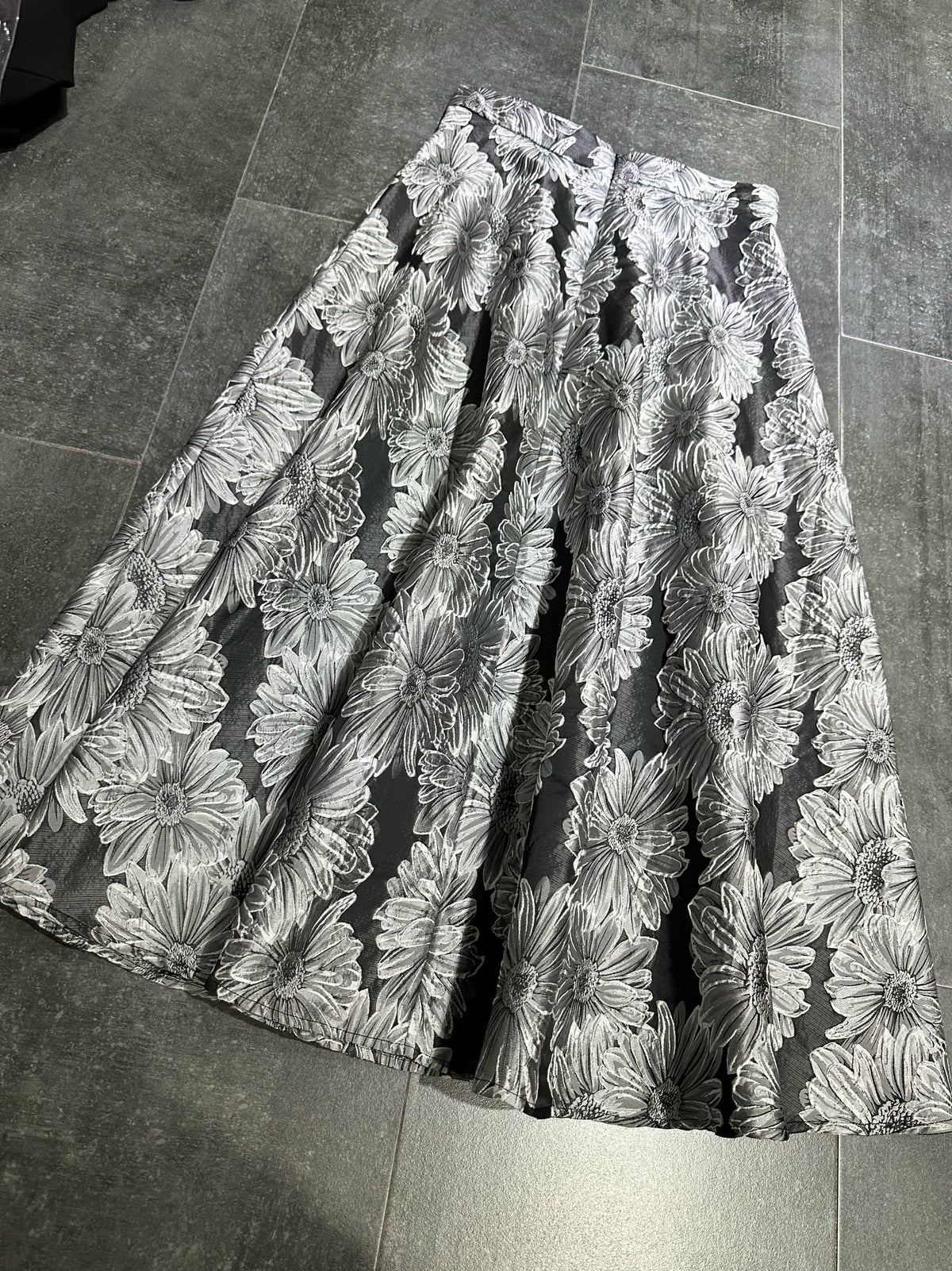 jacquard high waist A-line midi skirt Avalabel