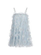 Tutu Light Blue Sleeveless Flower Diamond Short Doll Dress Avalabel