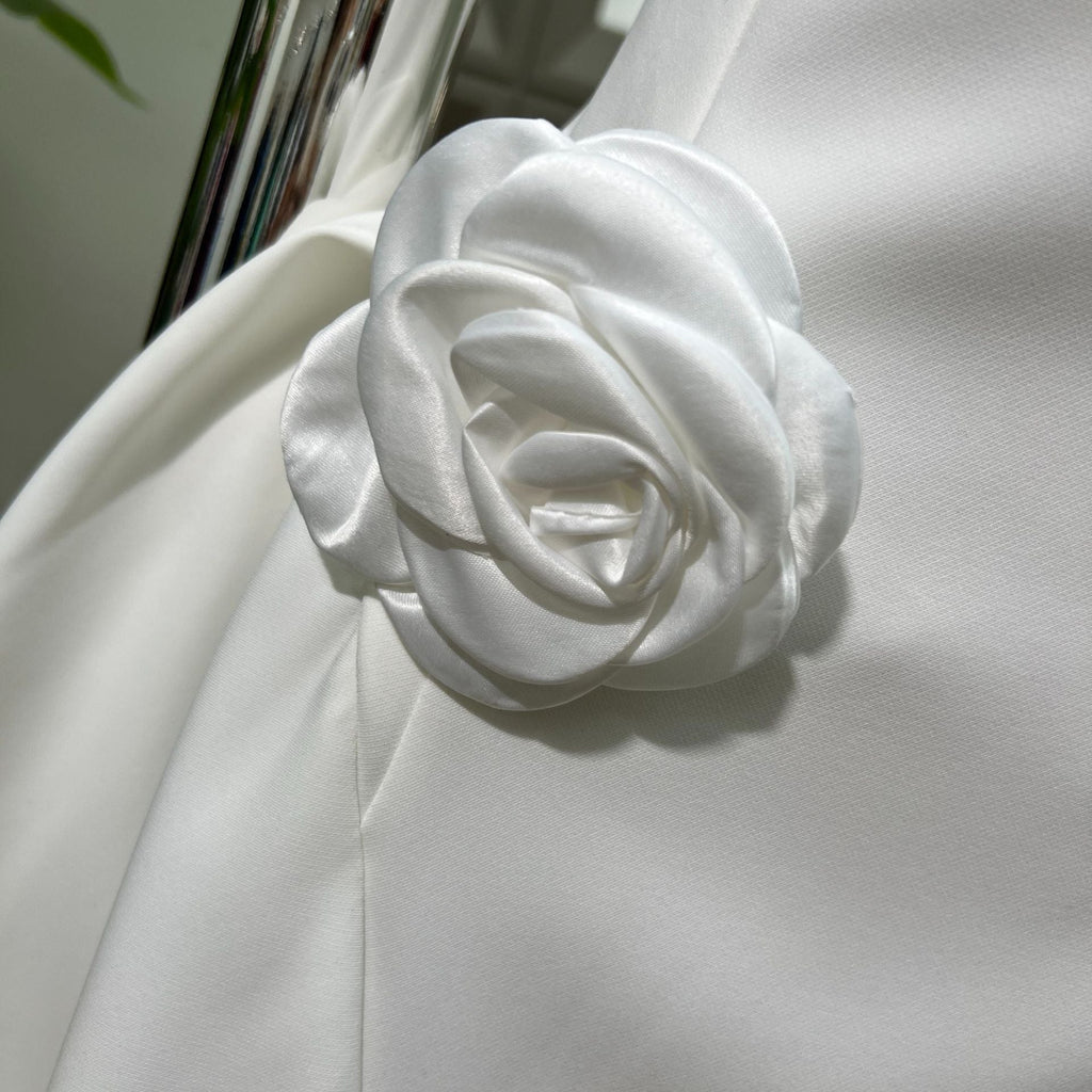 3D Flower Pleated Sleeveless Mini Dress Avalabel