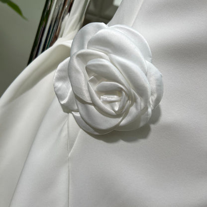 3D Flower Pleated Sleeveless Mini Dress Avalabel