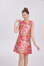 hilary multicolor floral embroidery sleeveless mini dress Avalabel
