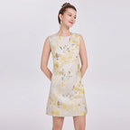 heloise multicolor floral embroidery sleeveless mini dress Avalabel