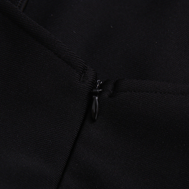 Kama Black Chenille Knit Midi Dress Avalabel