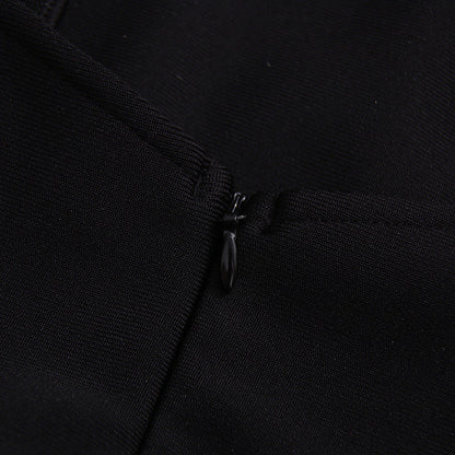 Kama Black Chenille Knit Midi Dress