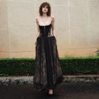 Rose Asymmetrical Waist Spaghetti Strap Maxi Dress - Khaki Avalabel