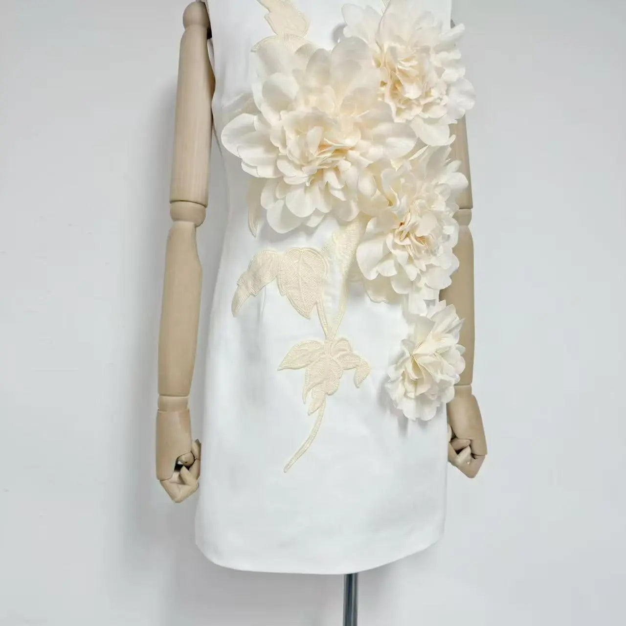 mandy 3d flower embellished Mini Dress in Black Avalabel