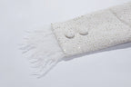 theresa Large bow feather blazer mini dress in white Avalabel