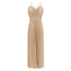 Deborah Pleated Slip Maxi Dress in Apricot Avalabel