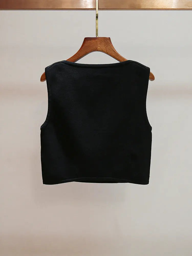 marcia black Double Breasted Vest Avalabel