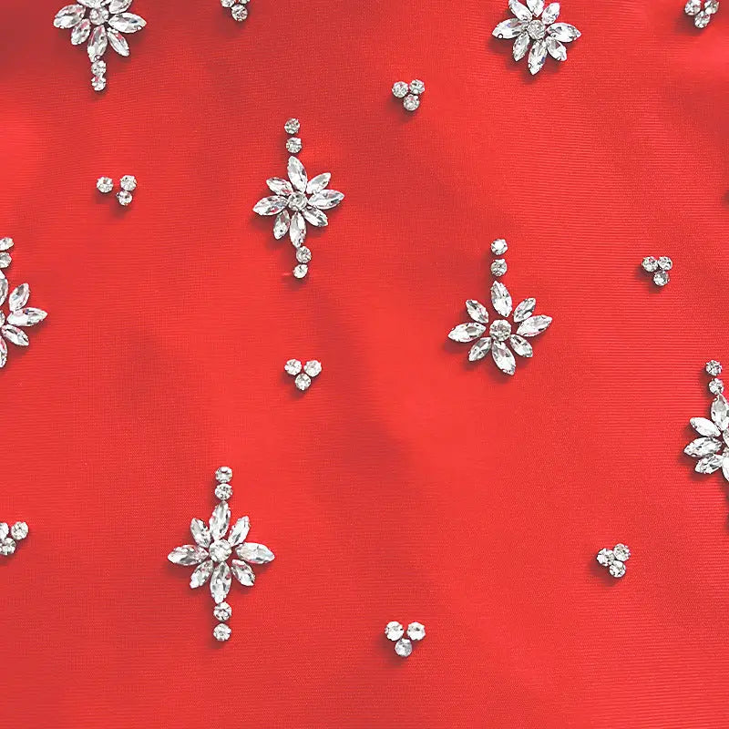 adora Sleeveless Diamond Bow Bandage Mini Dress in red Avalabel