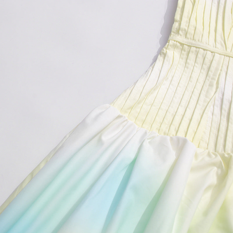 Laurel Printed Tube Top Maxi Dress in Gradient Yellow Avalabel