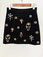 BLACK RHINESTONE EMBELLISHED SKIRT SET Avalabel