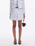 zenobia pale blue Tweed mini skirt Avalabel