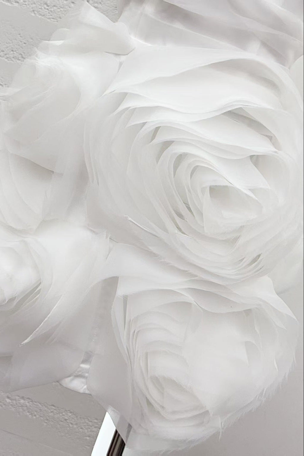 Georgia Appliquéd Organza White Mini Dress Avalabel