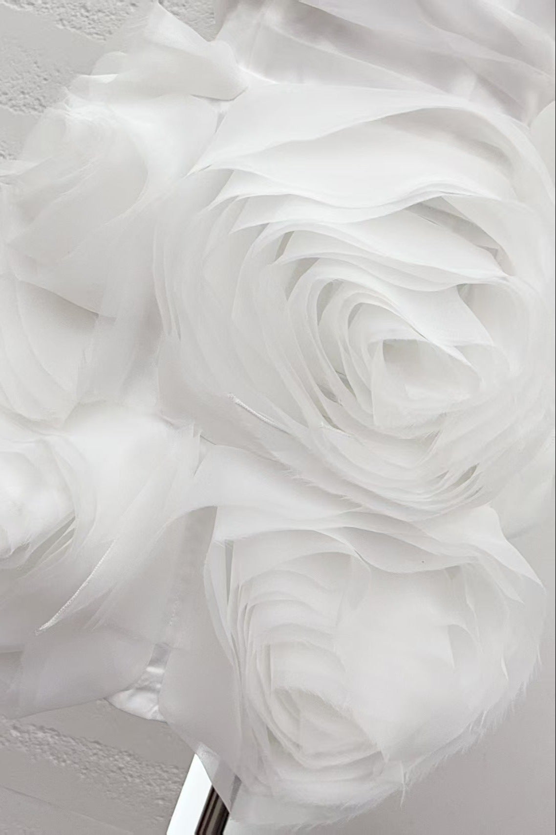 Georgia Appliquéd Organza White Mini Dress Avalabel