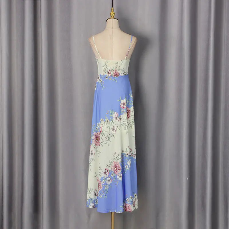 Agatha Floral Print Strap Midi Dress Avalabel