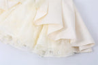 Strapless Lace Trim Corset Peplum Skort Romper poava