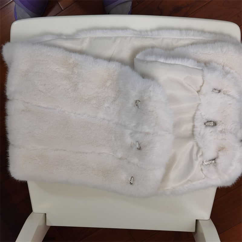 sharon Off Shoulder Faux Fur Two Piece Set Avalabel
