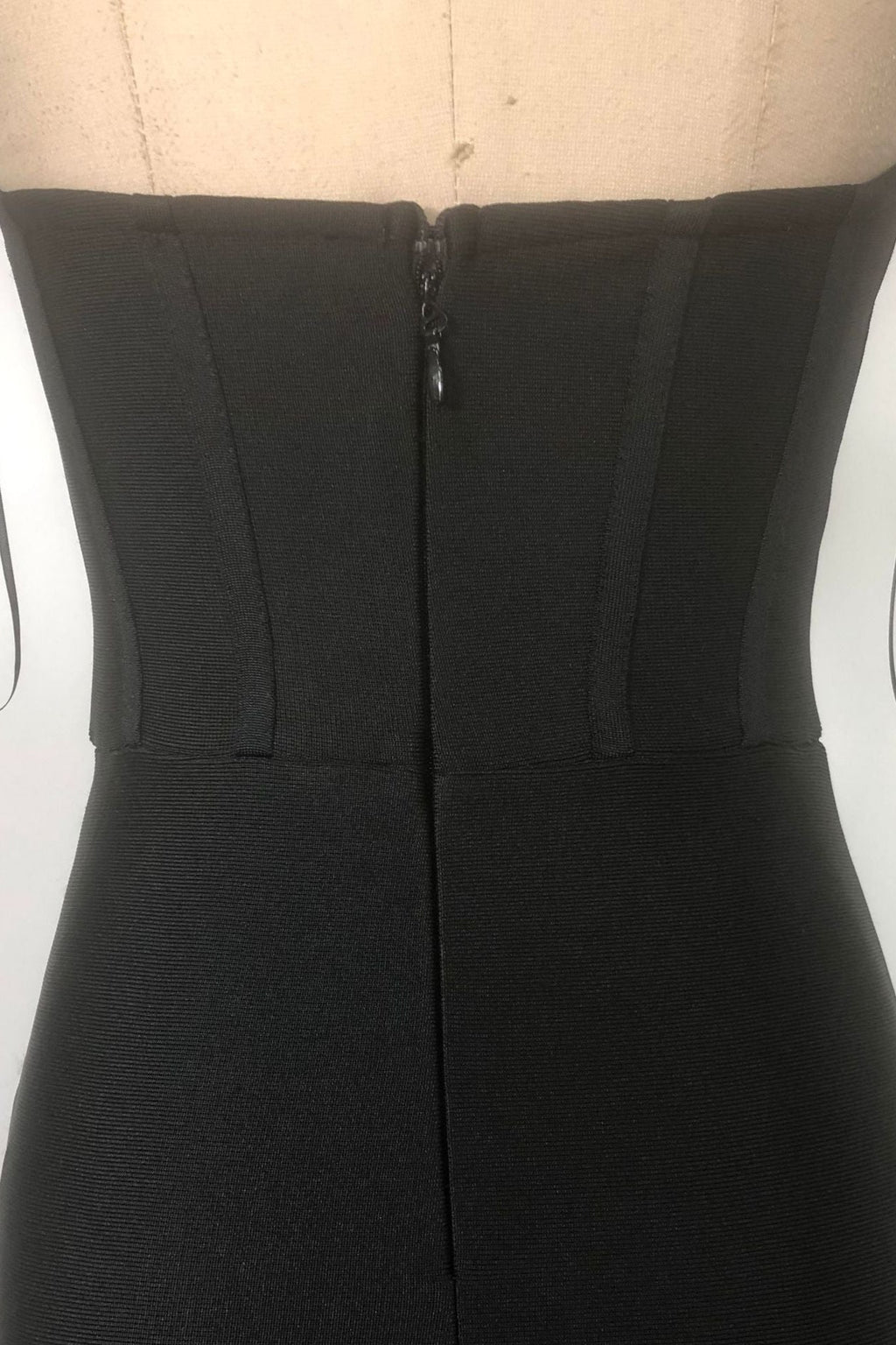 Kristin Black Strapless Mesh Bandage Maxi Dress Avalabel
