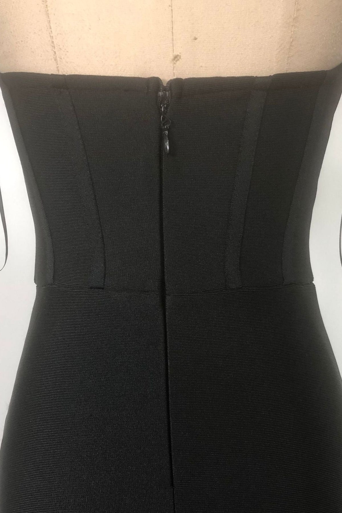 Kristin Black Strapless Mesh Bandage Maxi Dress Avalabel