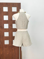 evangeline Sequin Top in apricot Avalabel