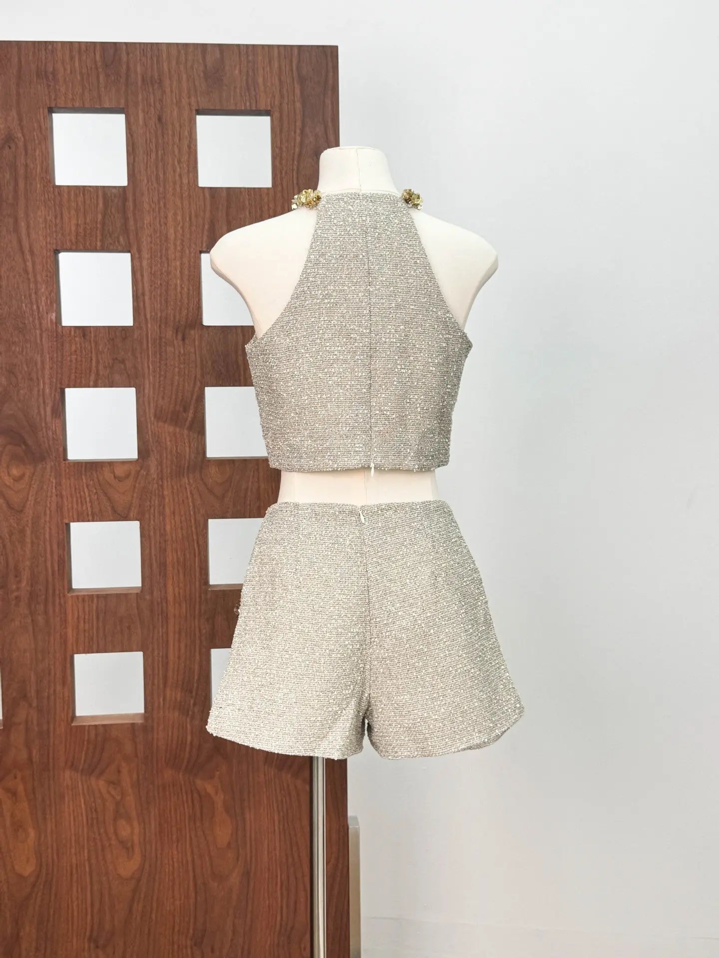 evangeline Sequin Top in apricot Avalabel