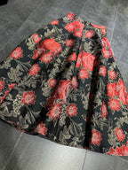 jacquard waist A-line hem midi skirt Avalabel